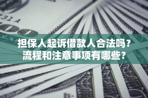 武汉担保人起诉借款人合法吗？流程和注意事项有哪些？