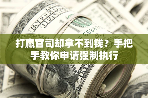 武汉打赢官司却拿不到钱？手把手教你申请强制执行