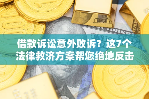 武汉借款诉讼意外败诉？这7个法律救济方案帮您绝地反击！