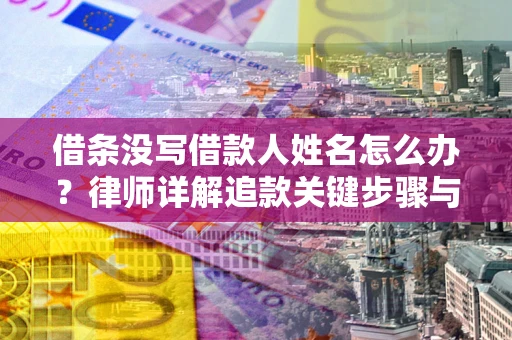 武汉借条没写借款人姓名怎么办？律师详解追款关键步骤与证据链构建