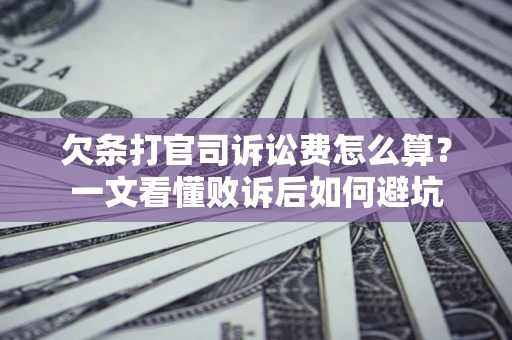 武汉欠条打官司诉讼费怎么算？一文看懂败诉后如何避坑
